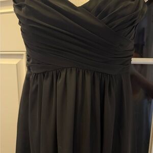 Alfred Angelo Strapless Black Ruched Bodice Dress